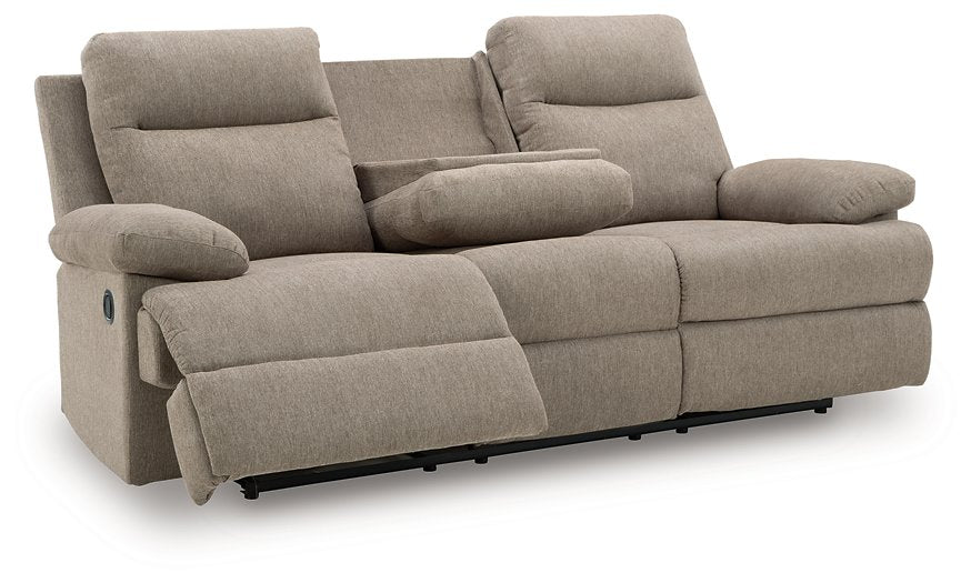 Side-Swipe Reclining Sofa with Drop Down Table - Golden Home Furniture 