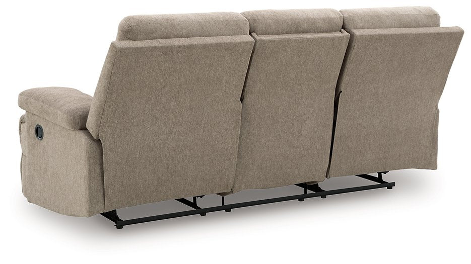 Side-Swipe Reclining Sofa with Drop Down Table - Golden Home Furniture 