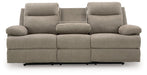 Side-Swipe Reclining Sofa with Drop Down Table - Golden Home Furniture 