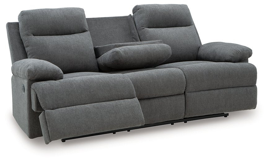 Side-Swipe Reclining Sofa with Drop Down Table - Golden Home Furniture 