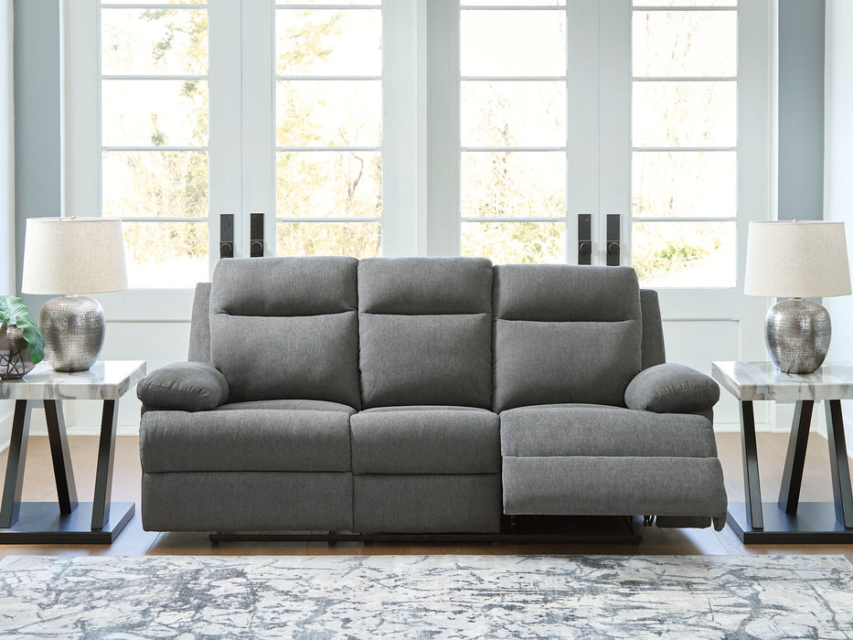 Side-Swipe Reclining Sofa with Drop Down Table - Golden Home Furniture 