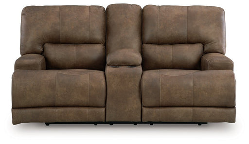 Beckley Place Power Reclining Loveseat with Console - Golden Home Furniture 