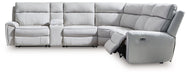Social Pointe Reclining Sectional with Storage Console - Golden Home Furniture 