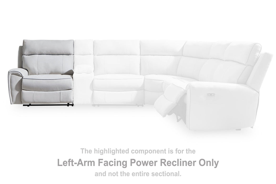 Social Pointe Reclining Sectional with Storage Console - Golden Home Furniture 