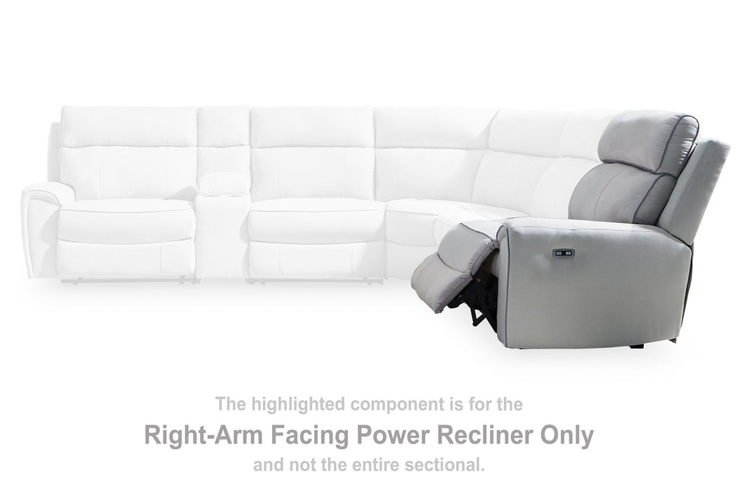Social Pointe Reclining Sectional with Storage Console - Golden Home Furniture 