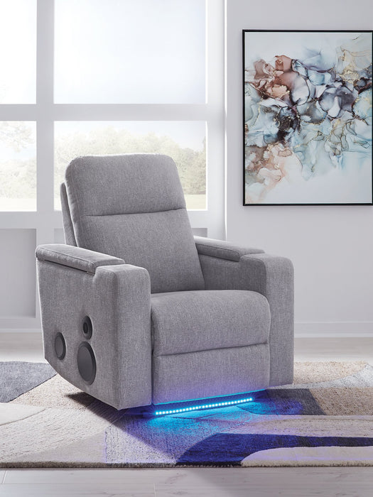 Pineland Power Glider Recliner with Audio System - Golden Home Furniture 