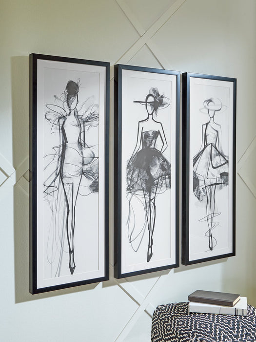 Mckerrick Wall Art Set (Set of 3) - Golden Home Furniture (Columbus, OH) - Multi Location