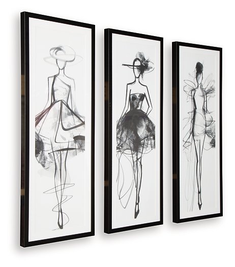 Mckerrick Wall Art Set (Set of 3) - Golden Home Furniture (Columbus, OH) - Multi Location