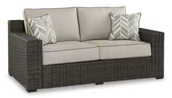Coastline Bay Outdoor Loveseat with Cushion - Golden Home Furniture (Columbus, OH) - Multi Location