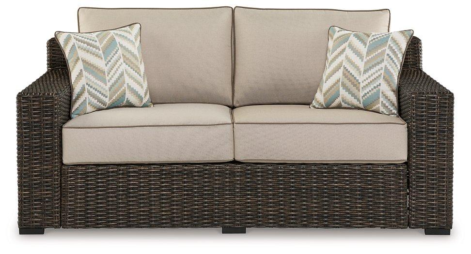 Coastline Bay Outdoor Loveseat with Cushion - Golden Home Furniture (Columbus, OH) - Multi Location