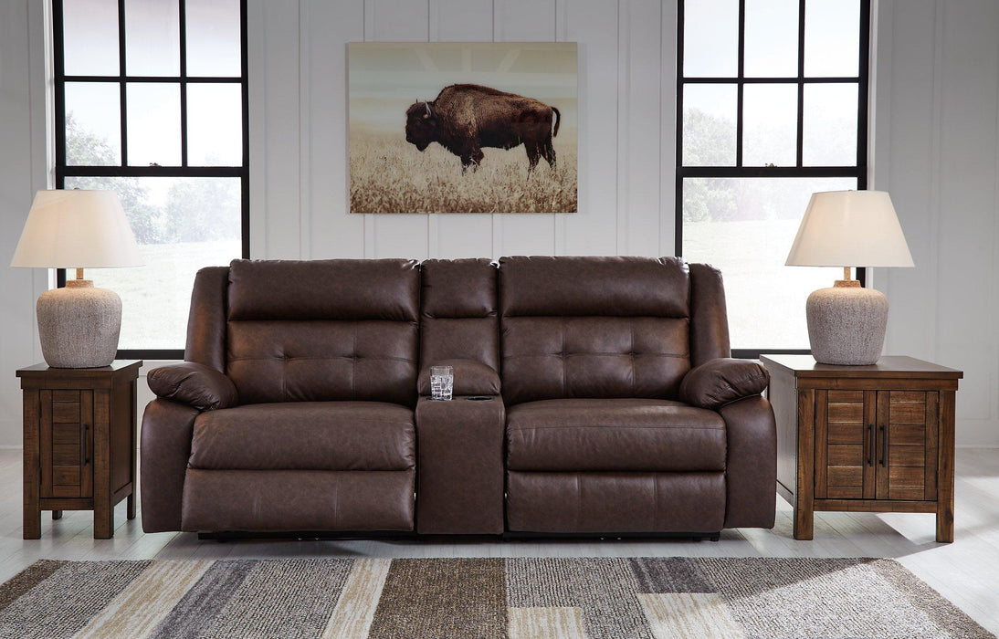 Punch Up Power Reclining Sectional Loveseat with Console - Golden Home Furniture 