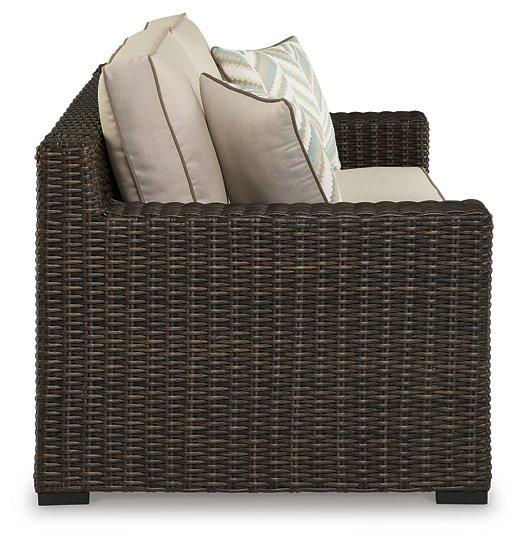 Coastline Bay Outdoor Loveseat with Cushion - Golden Home Furniture (Columbus, OH) - Multi Location