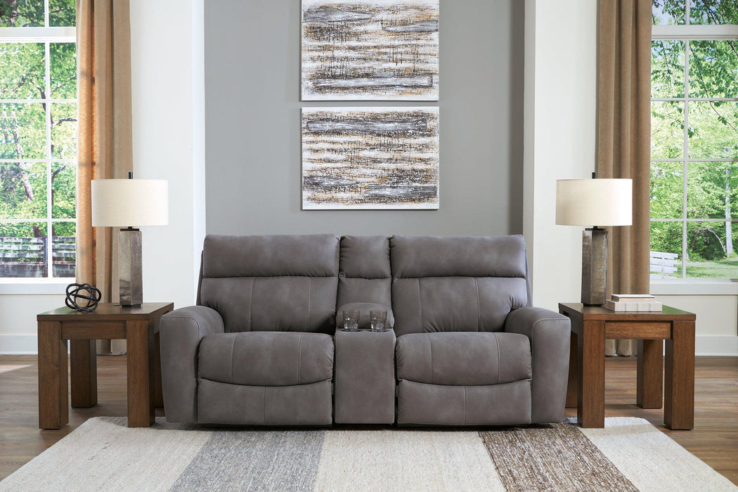 Next-Gen DuraPella Power Reclining Sectional Loveseat with Console - Golden Home Furniture (Columbus, OH) - Multi Location