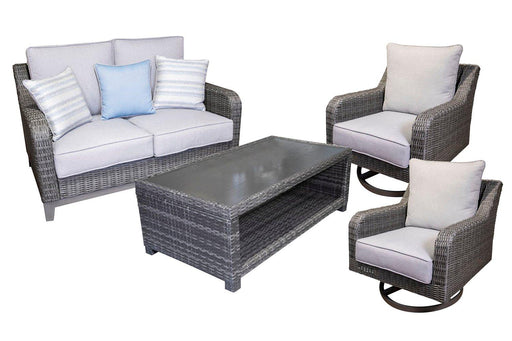 Elite Park Outdoor Loveseat, Lounge Chairs and Cocktail Table - Golden Home Furniture (Columbus, OH) - Multi Location