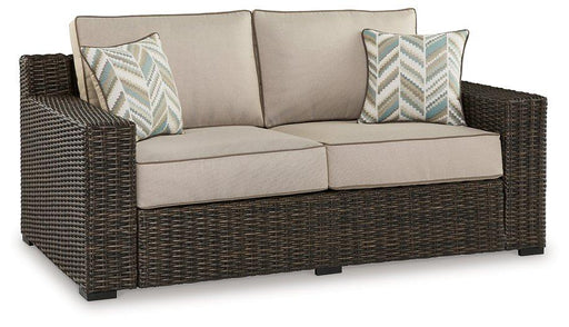 Coastline Bay Outdoor Loveseat with Cushion - Golden Home Furniture (Columbus, OH) - Multi Location