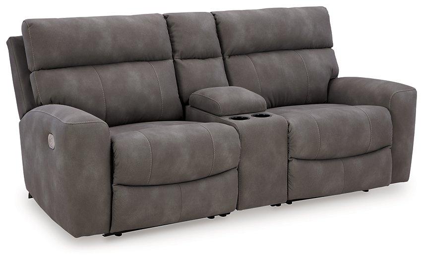 Next-Gen DuraPella Power Reclining Sectional Loveseat with Console - Golden Home Furniture (Columbus, OH) - Multi Location