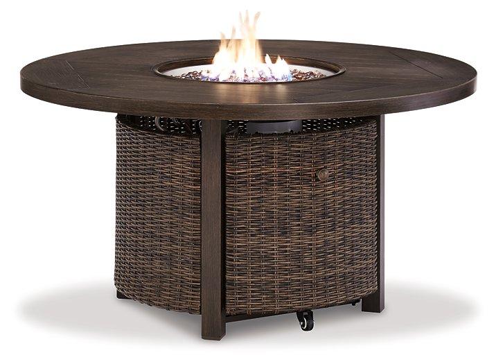Paradise Trail Paradise Trail Fire Pit Table with 4 Nuvella Swivel Lounge Chairs - Golden Home Furniture (Columbus, OH) - Multi Location
