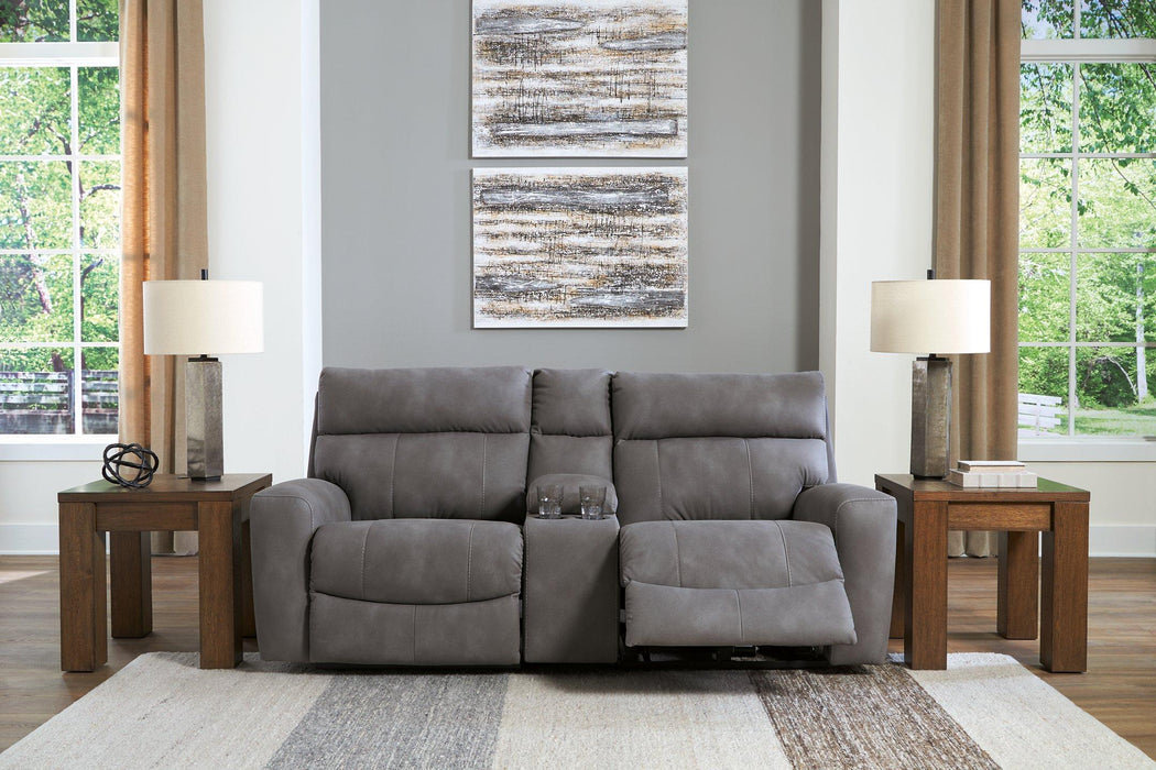 Next-Gen DuraPella Power Reclining Sectional Loveseat with Console - Golden Home Furniture (Columbus, OH) - Multi Location