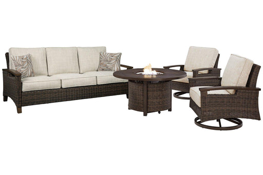Paradise Trail Outdoor Sofa, Lounge Chairs and Fire Pit Table - Golden Home Furniture (Columbus, OH) - Multi Location