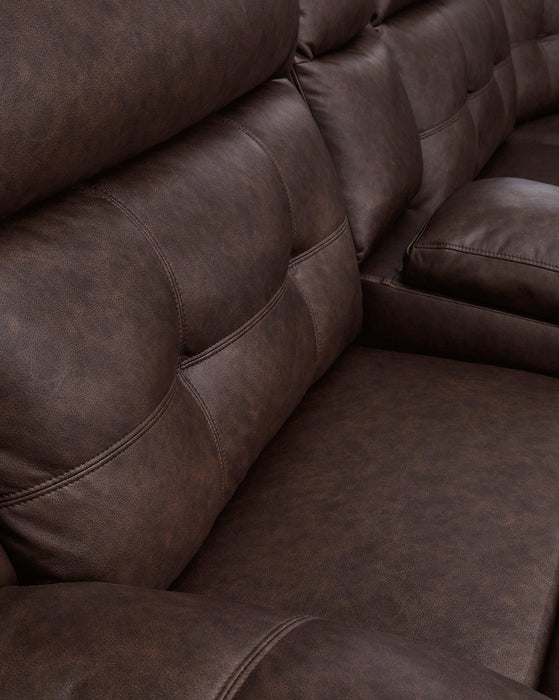 Punch Up Power Reclining Sectional Loveseat with Console - Golden Home Furniture 