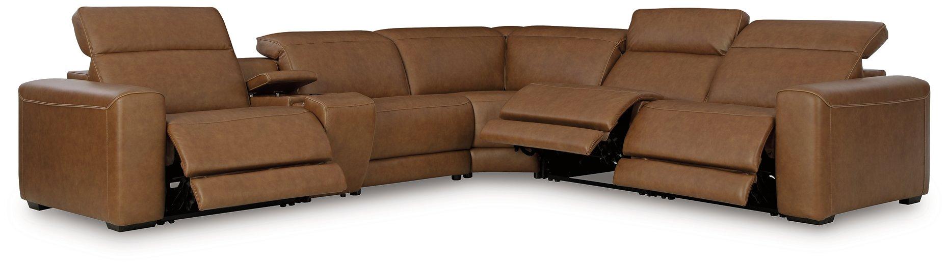 Magic Man Power Reclining Sectional with Console - Golden Home Furniture (Columbus, OH) - Multi Location