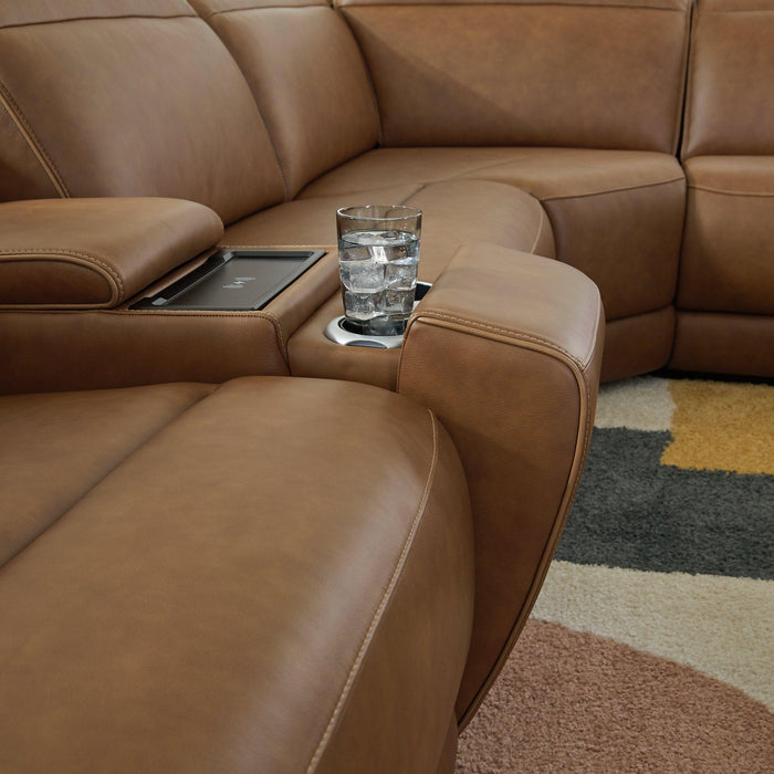 Magic Man Power Reclining Sectional with Console - Golden Home Furniture (Columbus, OH) - Multi Location