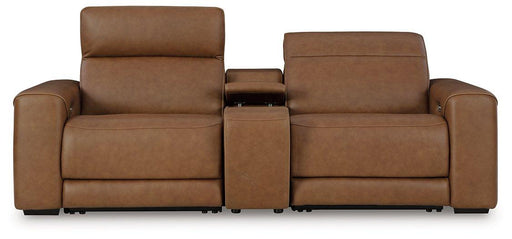 Magic Man Power Reclining Sectional Loveseat with Console - Golden Home Furniture (Columbus, OH) - Multi Location