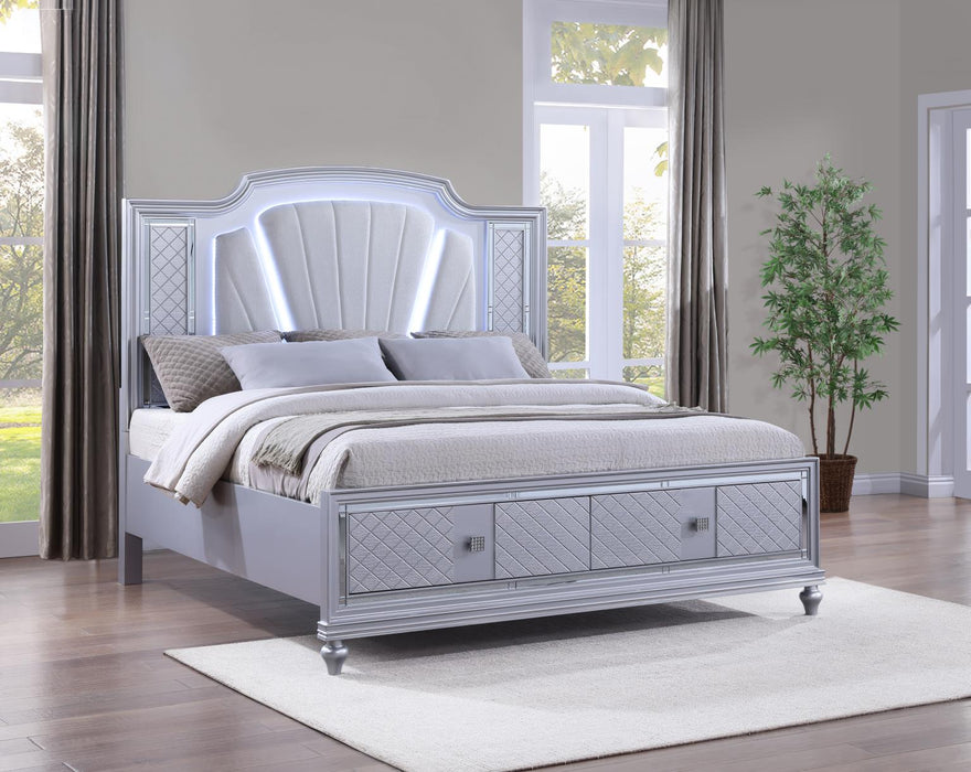 B048 Silver Led Bed