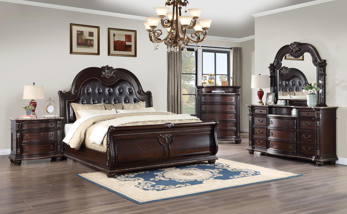 B054 Bed Frame-Dresser-Mirror-Chest-Nightstand