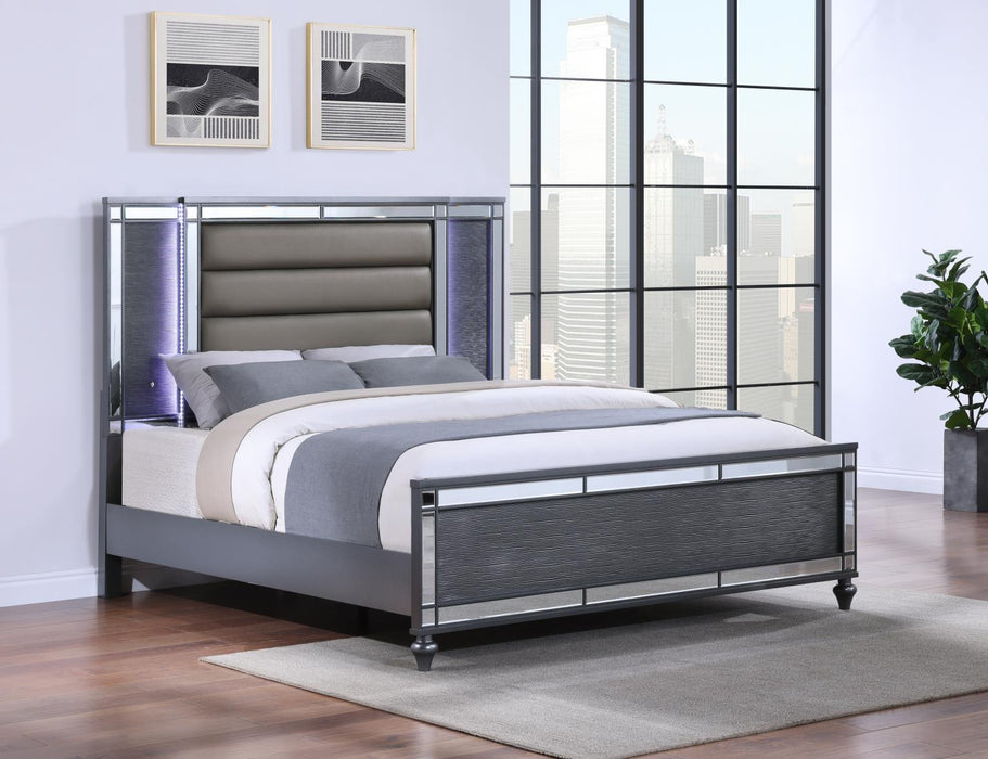 B223 Charcoal Gloss Bed With Led Light
