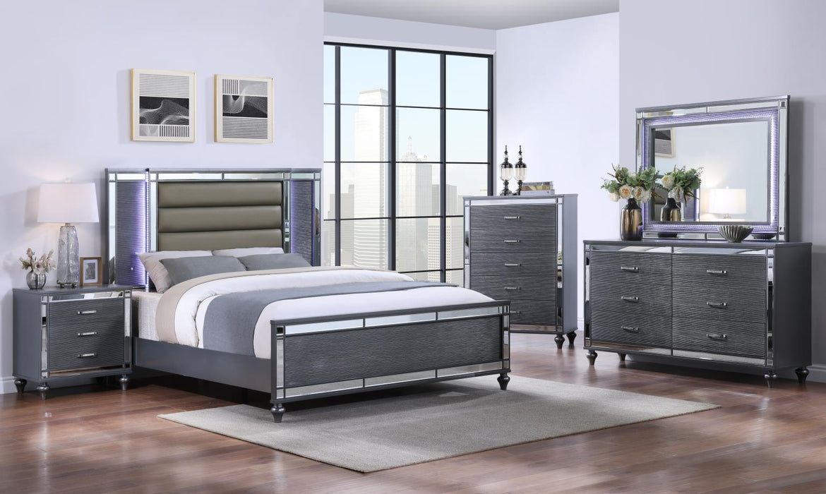 B223 Bed-Dresser-Mirror