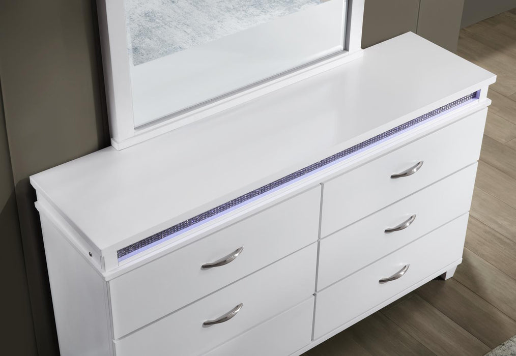 White Led Queen Bed