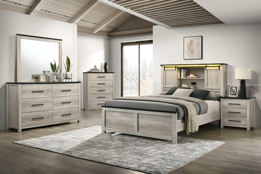 B263 Bed-Dresser-Mirror