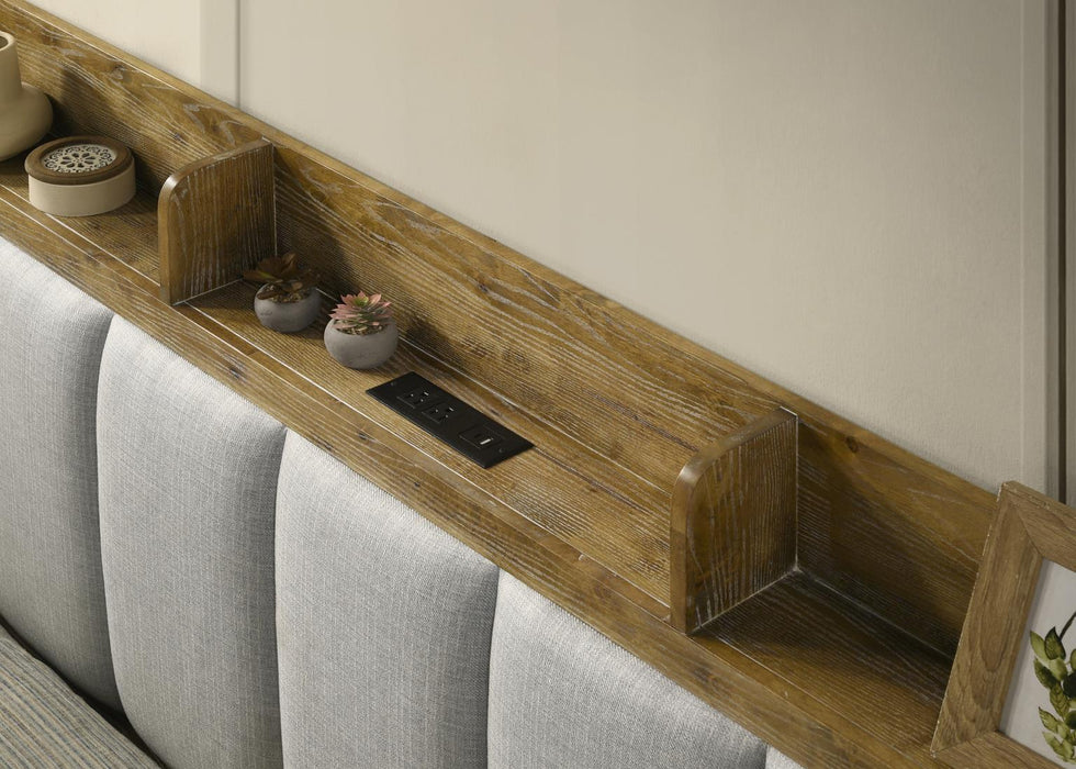 Light Aspen Oak King Bed