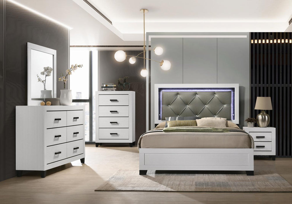B378 Twin Bed Frame-Dresser-Mirror