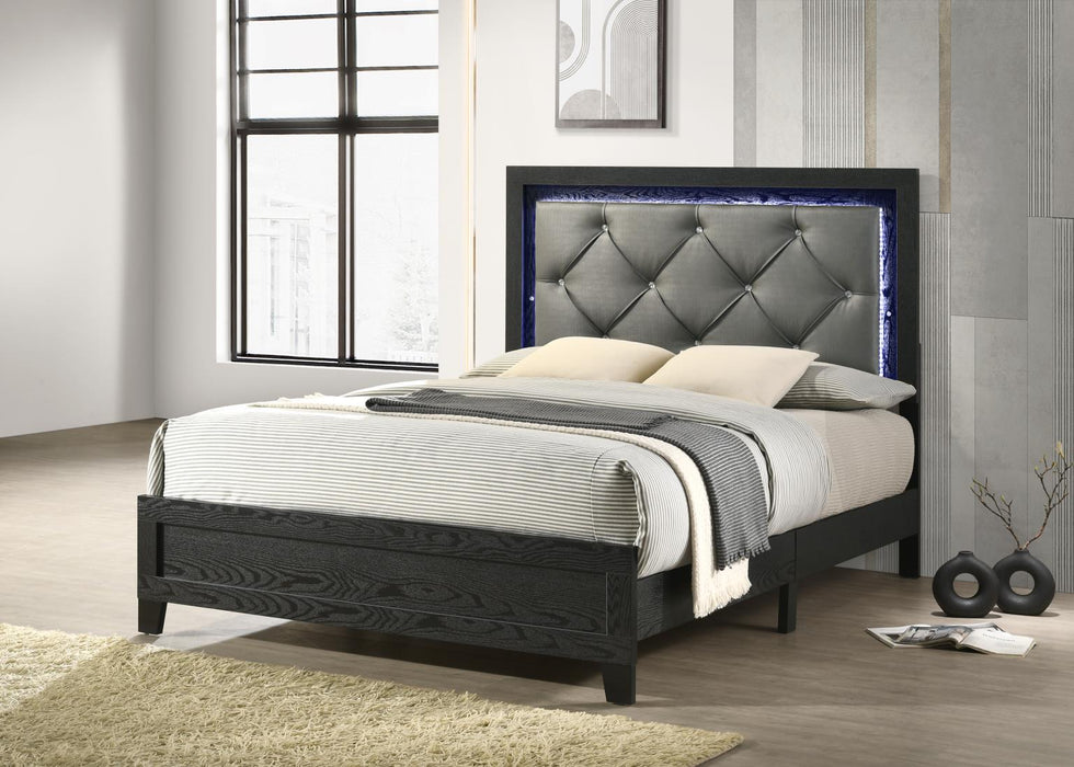 Black Led Queen Bed