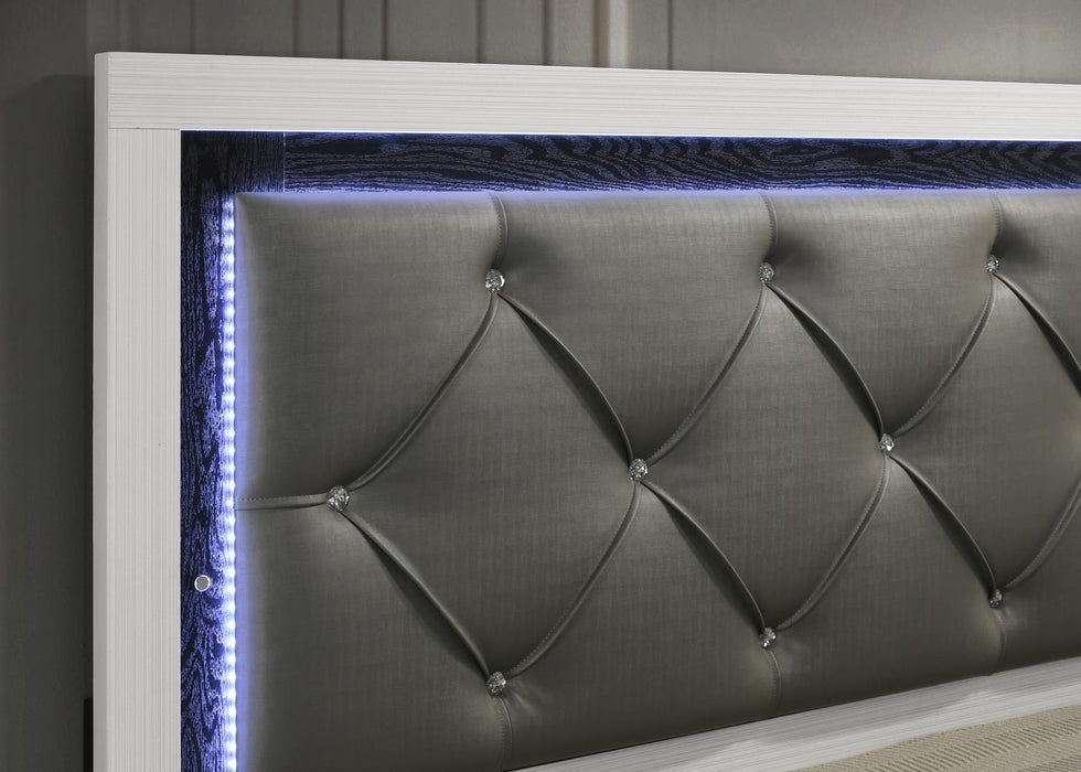 White Led King Bed
