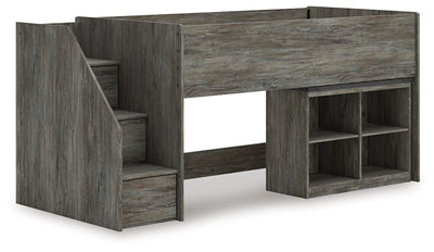 Frandern Loft Bed with Bookcase Storage - Golden Home Furniture 