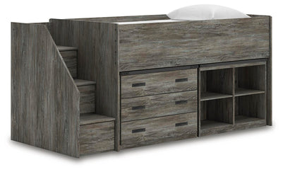 Frandern Loft Bed with Bookcase and Drawer Storage - Golden Home Furniture 