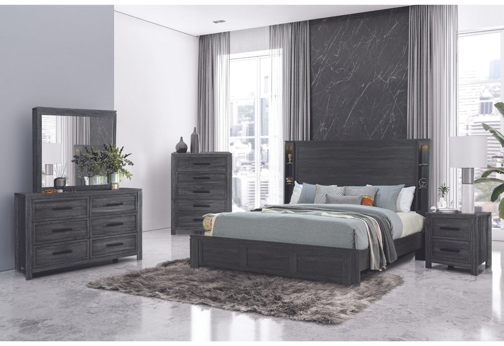 Cypress Dark Grey Bed-Dresser-Mirror And Nightstand - Golden Home Furniture (Columbus, OH) - Multi Location