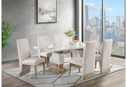 D12 Dining Table Natural with D12Dc Beige - Golden Home Furniture (Columbus, OH) - Multi Location