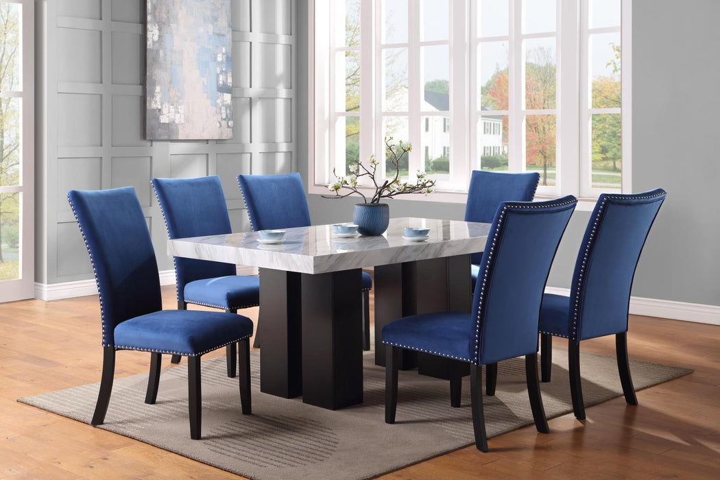 D131 Dining Table-6 Black Chairs