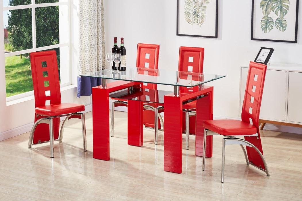 D309 Red Glass Dinette Table