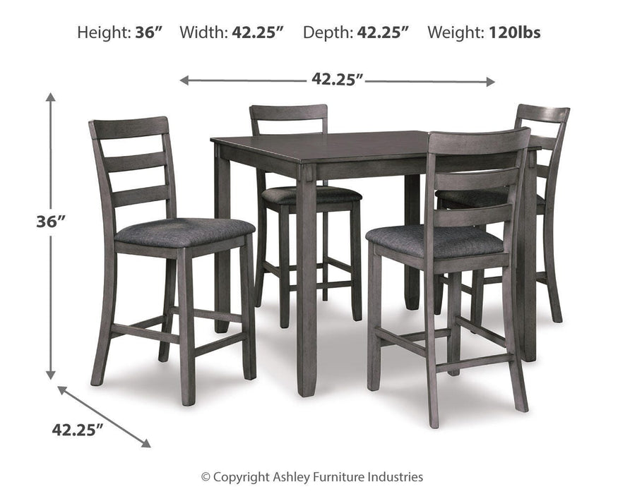 Bridson Counter Height Dining Table and Bar Stools (Set of 5) - Golden Home Furniture 