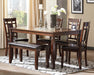 Bennox Dining Table and Chairs with Bench (Set of 6) - Golden Home Furniture 