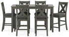 Caitbrook Counter Height Dining Table and Bar Stools (Set of 7) - Golden Home Furniture 