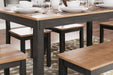 Gesthaven Dining Table with 4 Chairs and Bench (Set of 6) - Golden Home Furniture 
