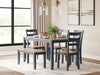 Gesthaven Dining Table with 4 Chairs and Bench (Set of 6) - Golden Home Furniture 