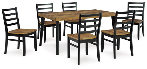 Blondon Dining Table and 6 Chairs (Set of 7) - Golden Home Furniture 