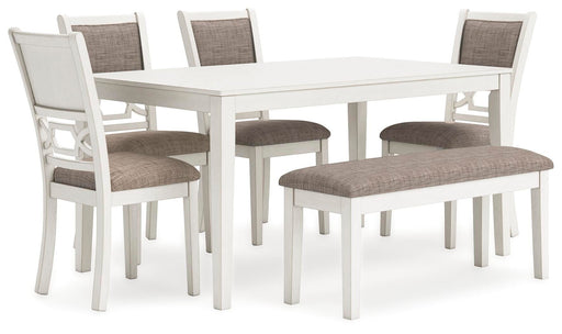 Erinberg Dining Table and 4 Chairs and Bench (Set of 6) - Golden Home Furniture 